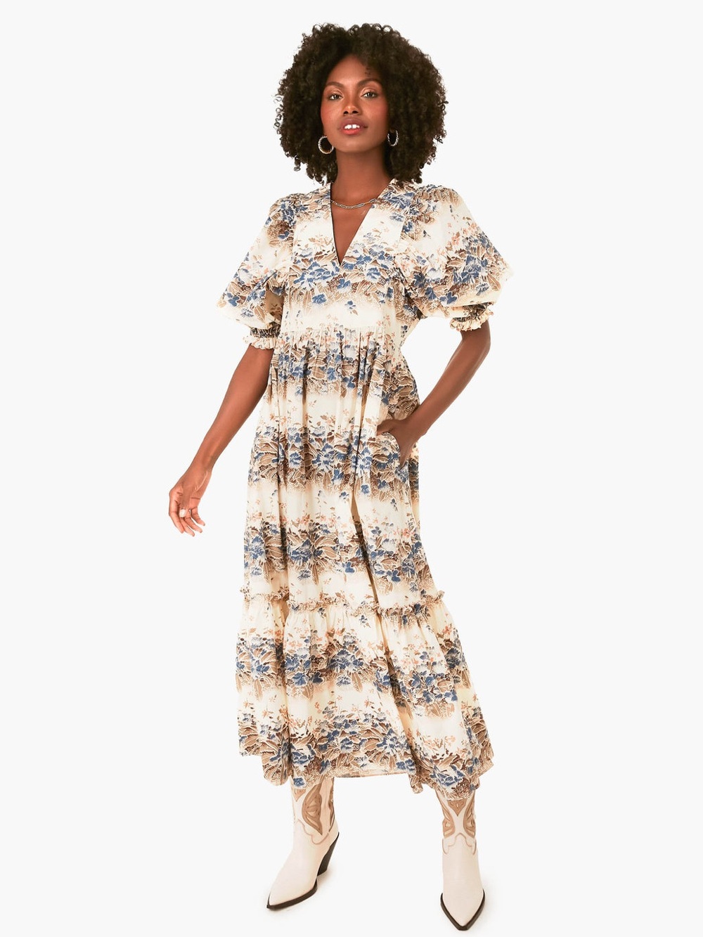 Hunter Bell Misty Morning Palmer Dress L